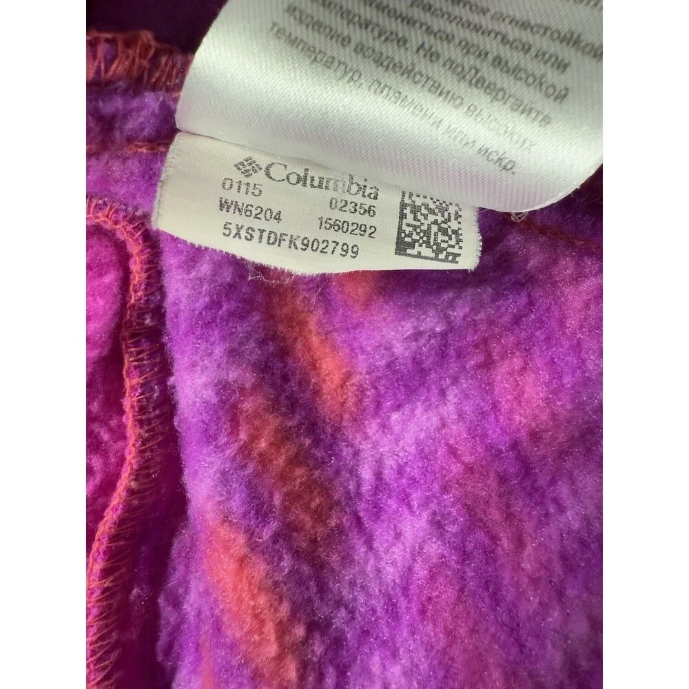 Infant Columbia Jacket Steens Mt Overlay Hooded Fleece 6-12 M Baby Girl Purple